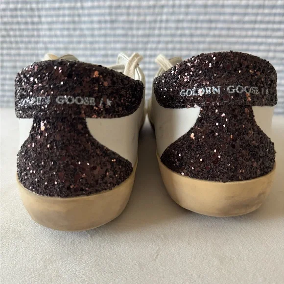 Golden Goose White and Gray Sneakers with Glitter Star - Picture 3 of 12